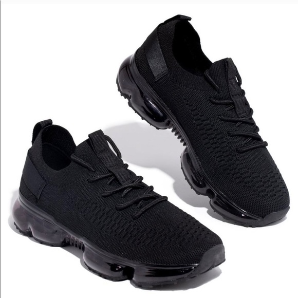 Black FlyKnit Air Bubble Slip On Sneaker - Picture 2 of 9